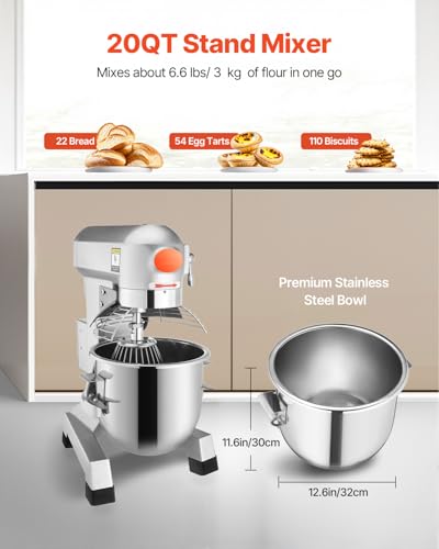 20Qt Commercial Food Mixer with Timing Function