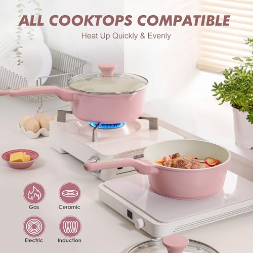 2.5 QT Ceramic Nonstick Saucepan with Lid