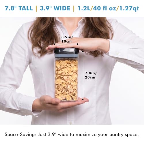 6 PC 1.2L Airtight Food Storage Containers with Lids BPA Free Plastic (6 Count)