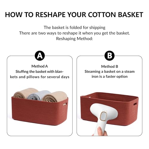 Large Storage Baskets for Shelves (3 Count)
