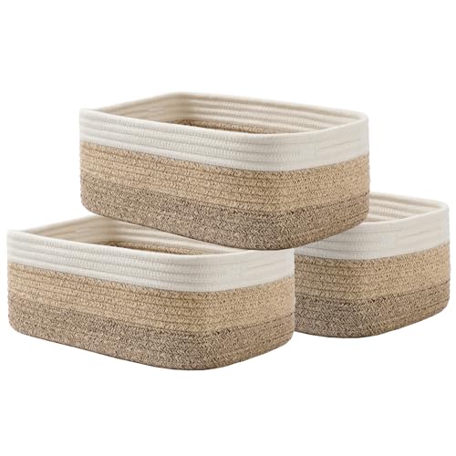 Small Woven Storage Basket for Organizing (3 Count)