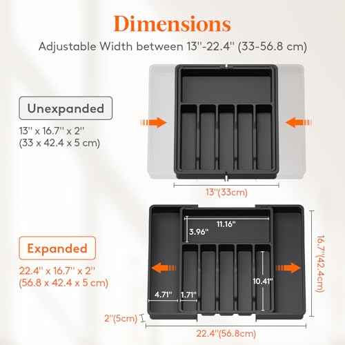 Extra Large Silverware Drawer Organizer