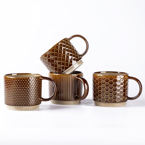 6 OZ Stackable Coffee Mugs Set of 4 (4 Count)
