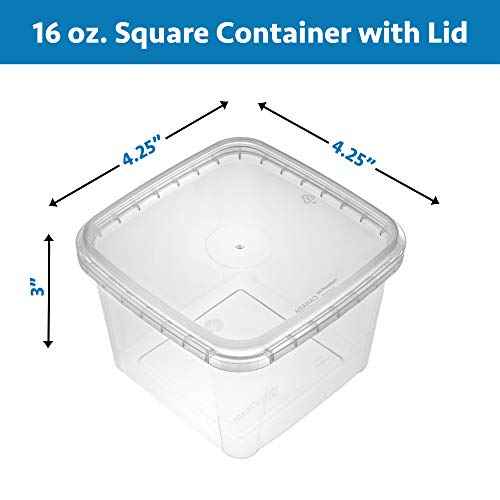 16 oz Deli Containers with Lids 20 Pack (20 Count)