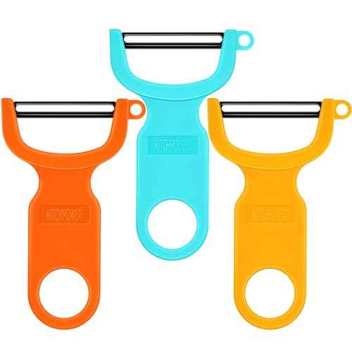 Original Vegetable Fruit Peeler Carbon Steel Blade 3 Pack Orange (3 Count)