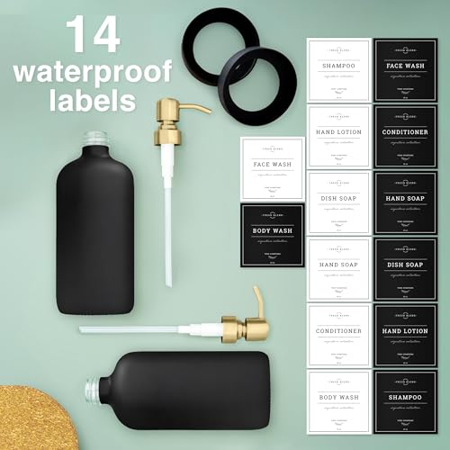 Black Glass Soap Dispenser (2 Count)