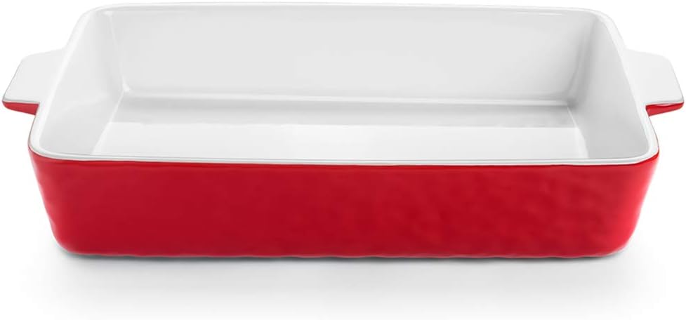 4 QT Baking Dish, Casserole Dishes for Oven, 9x13 Baking Pan with Handles, Lasagna Pan Deep, Ceramic Casserole Dish Oven Safe for Baking, Lasagna, Kitchen, Wedding Gift (Red) - Culinary Roots
