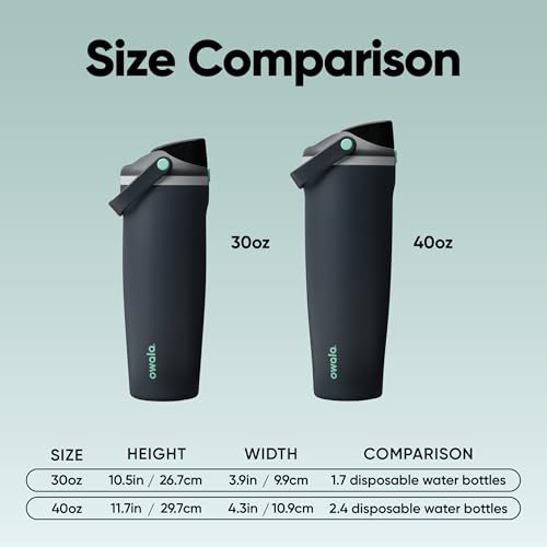 FreeSip Sway Stainless Steel Water Bottle 30 oz Foggy Tide