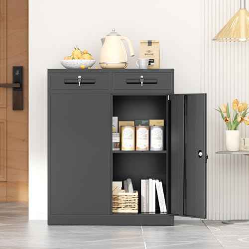Metal Garage Storage Cabinet with Doors and Shelves