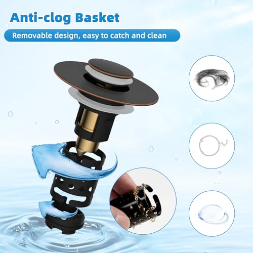 Universal Bathroom Sink Drain Stopper Hair Catcher