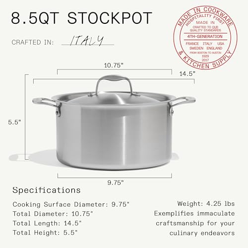 Cookware 8 QT CeramiClad Non Stick Stock Pot with Lid