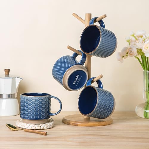 12 OZ Stackable Coffee Mugs Set of 4 (4 Count)