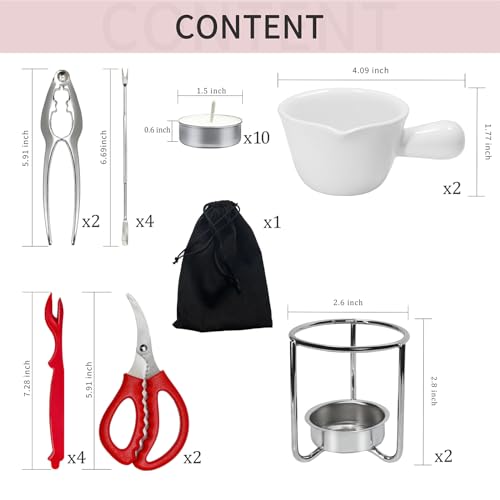 Crab Crackers and Tools Set with 2 Crab Leg Cracker (25 Count)