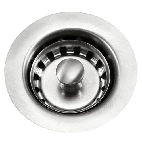 190-4200 - 2-1/2 inch Stainless Steel Kitchen Sink Basket Strainer, Durable Food Catcher Stopper for Metal Kitchen Sink, Ideal for Filtering Waste and Preventing Clogs