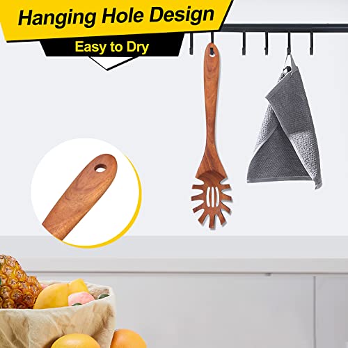 Wooden Spaghetti Spoon Server Pasta Fork Tongs Pasta Spoon Ladle with Teeth
