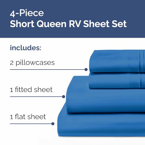 Short Queen Size 4 Piece Bed Sheet Set