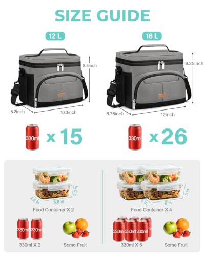 Lunch Box for Men Women Insulated Lunch Tote Cooler Bag Lunchbox