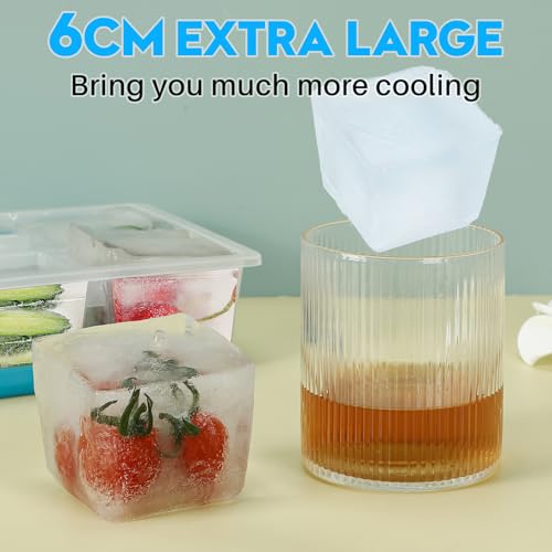 Silicone Ice Trays with Lids for Freezer (4 Count)