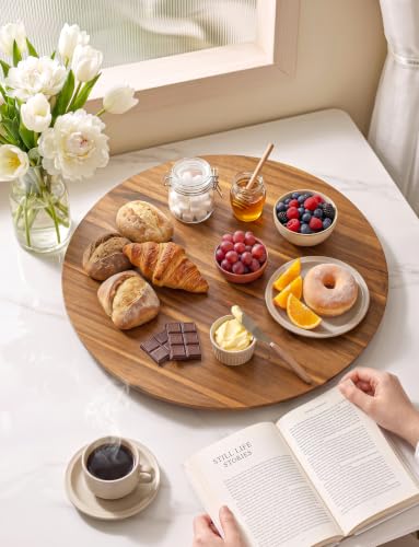 21" Acacia Wood Lazy Susan for Table Top