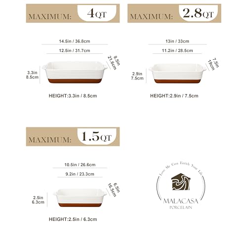 Casserole Dishes for Oven (3 Count)