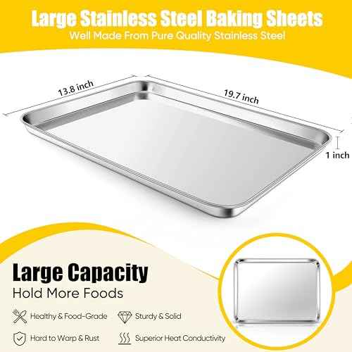 1 Pack 20 x 14 Inch Stainless Steel Large Baking Sheet (3.5 Count)