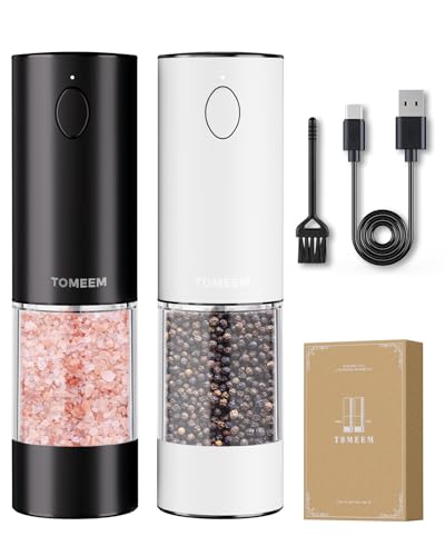 Larger Capacity Rechargeable Electric Salt and Pepper Grinder Set