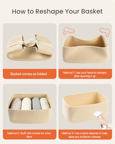 Small Woven Storage Basket for Organizing (3 Count)