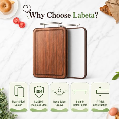 Double Sided Stainless Steel and Ebony Cutting Board