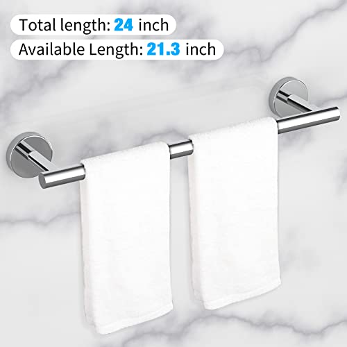 2 Pieces Polished Chrome Bathroom Towel Bar