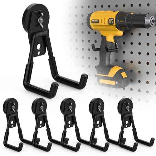 6 Pack Large Heavy Duty Magnetic Hook Extra Strong Magnetic Garage Hooks Big NdFeB Industrial Magnet Hooks Magnetic Utility Storage Holder Organization with Anti (6 Count)