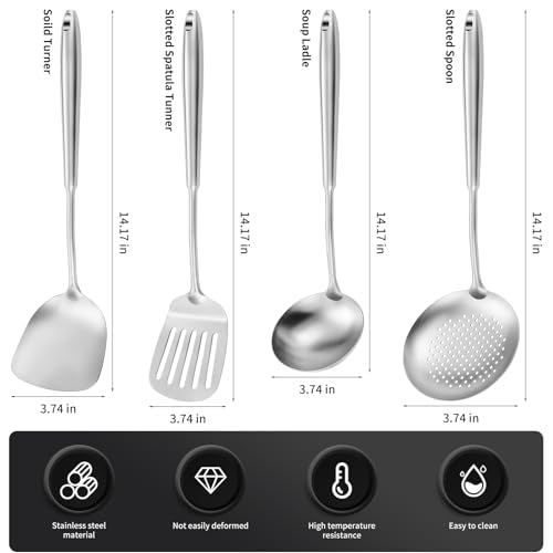 15" Wok Spatula and Ladle (4 Count)