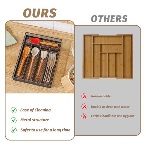 mesh silverware tray for drawer