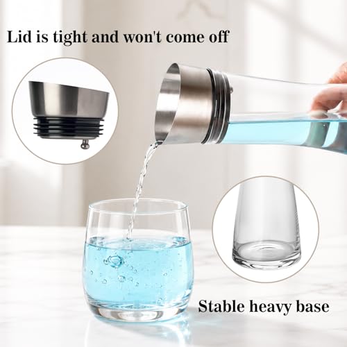 Glass Water Carafe with Lid