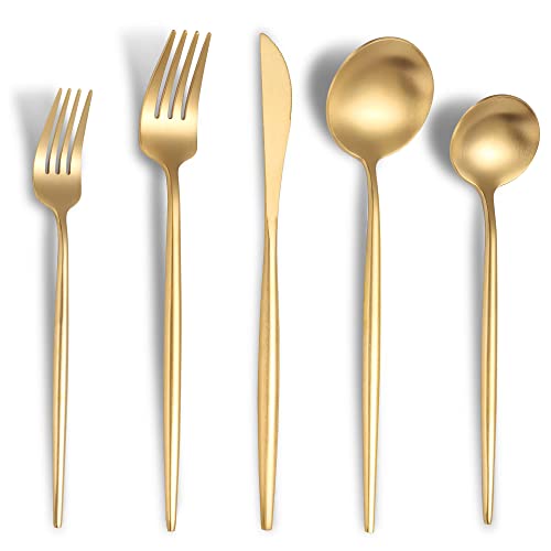 Matte Gold Silverware Set for 6 (30 Count)