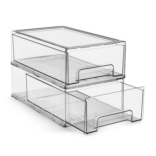Clear Stackable Storage Drawers for Refrigerator