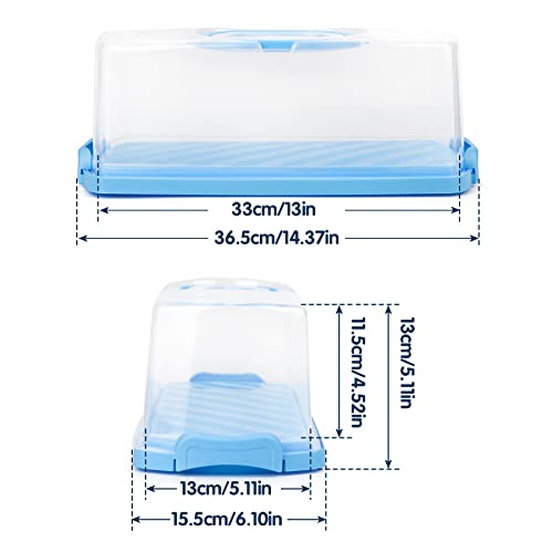 2 Pack Plastic Rectangular Bread Box with Clear Lid (2 Count)