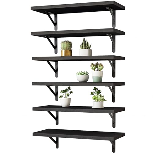 16.5in Floating Shelves for Wall Home Decor (6 Count)