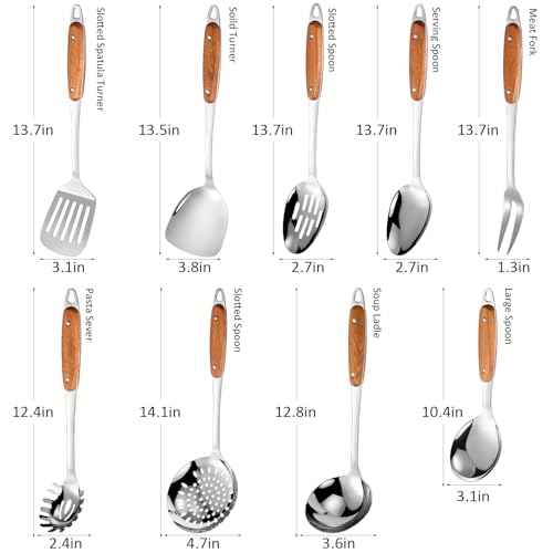 304 Stainless Steel Cooking Utensils Set (9 Count)
