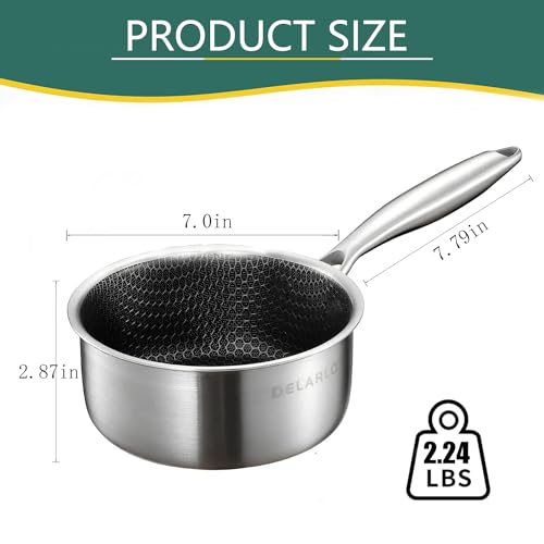 Tri Ply Stainless Steel Hybrid Non Stick Saucepan 1.5 Quart