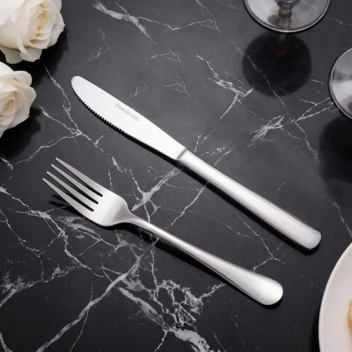 144 Pieces Stainless Steel Forks and Knives Dinner Flatware Set (144 Count)