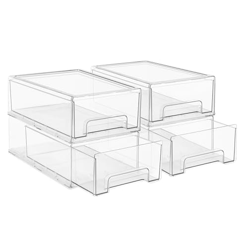 Clear Stackable Storage Drawers for Refrigerator