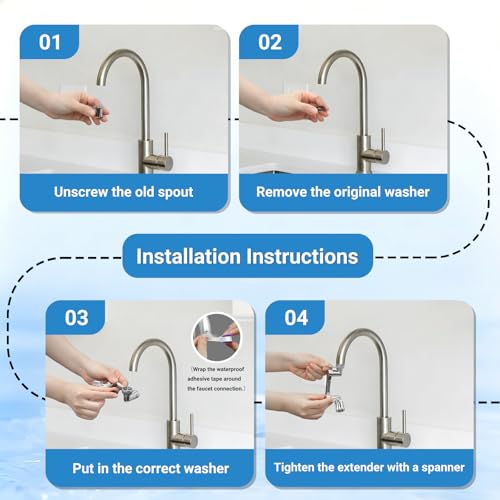 1080° Swivel Faucet Extender