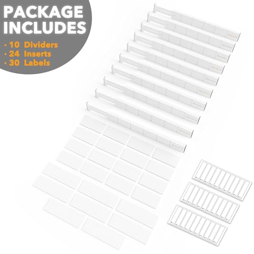 Bamboo Drawer Dividers with Inserts and Labels