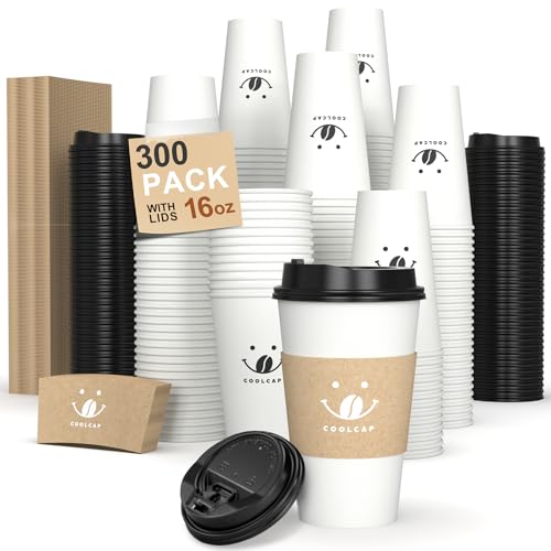 Coffee Cups with Lids and Sleeves (300 Count)