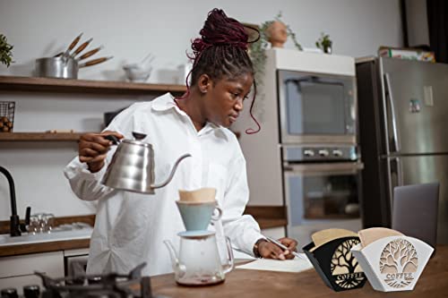 Stylish Coffee Filter Holder with Iron Fan Shape Evenly Spread out Filters
