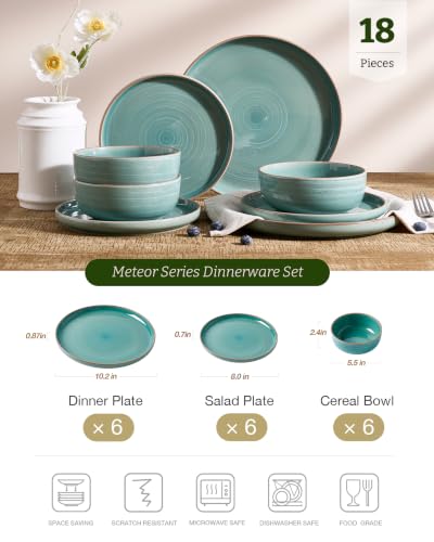 Meteor 18 Piece Stoneware Dinnerware Set