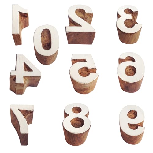 Number Wooden Block Printing Stamps (10 Count)