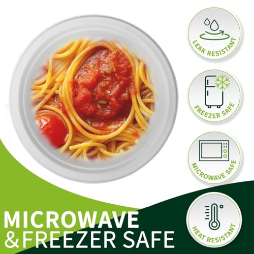 9 Inch Compostable Paper Plates 【White150 Pack】 (150 Count)