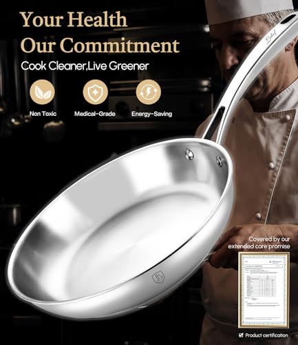 12 Inch 316 Stainless Steel Frying Pan with Lid