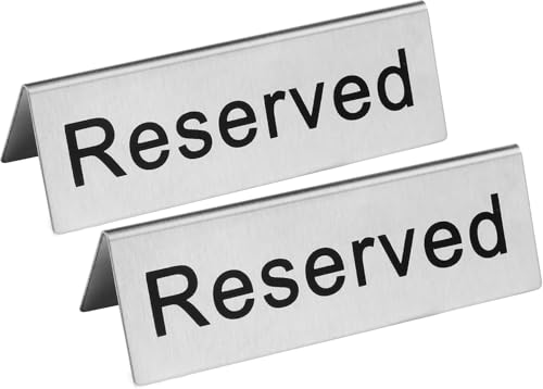 Stainless Steel Reserved Table Tent Sign (2 Count)